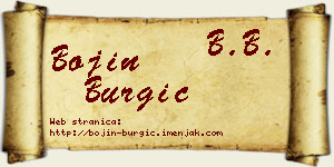 Bojin Burgić vizit kartica